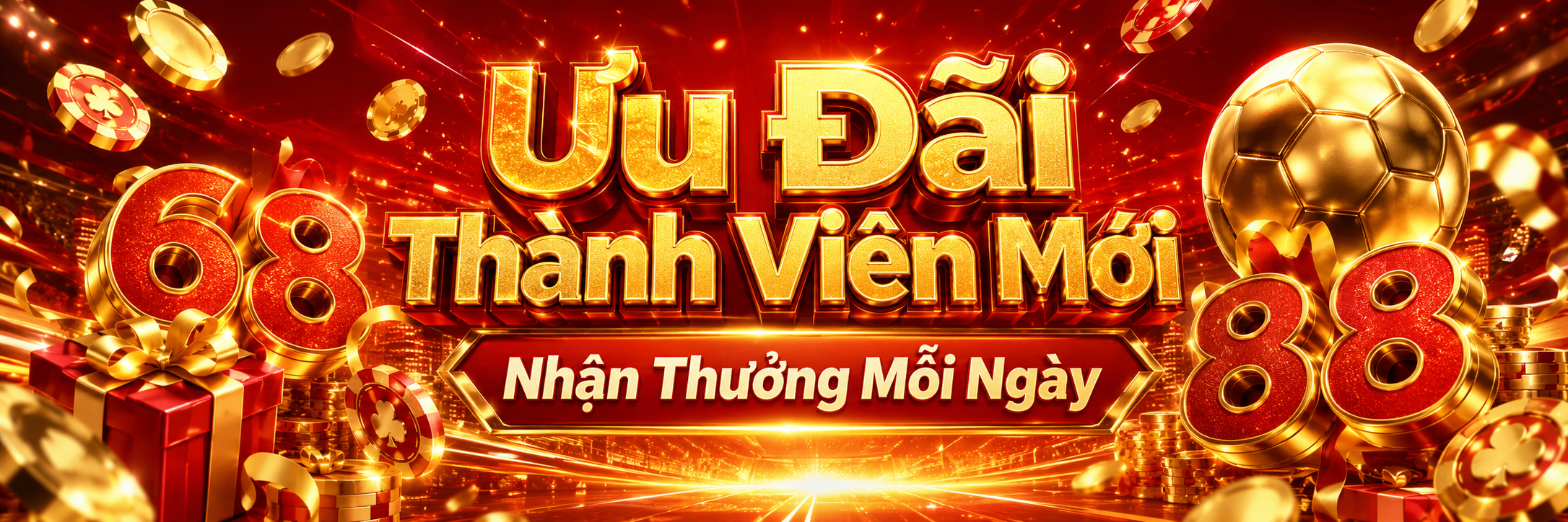 Gold and red football banner used as an example of energetic promotional styling